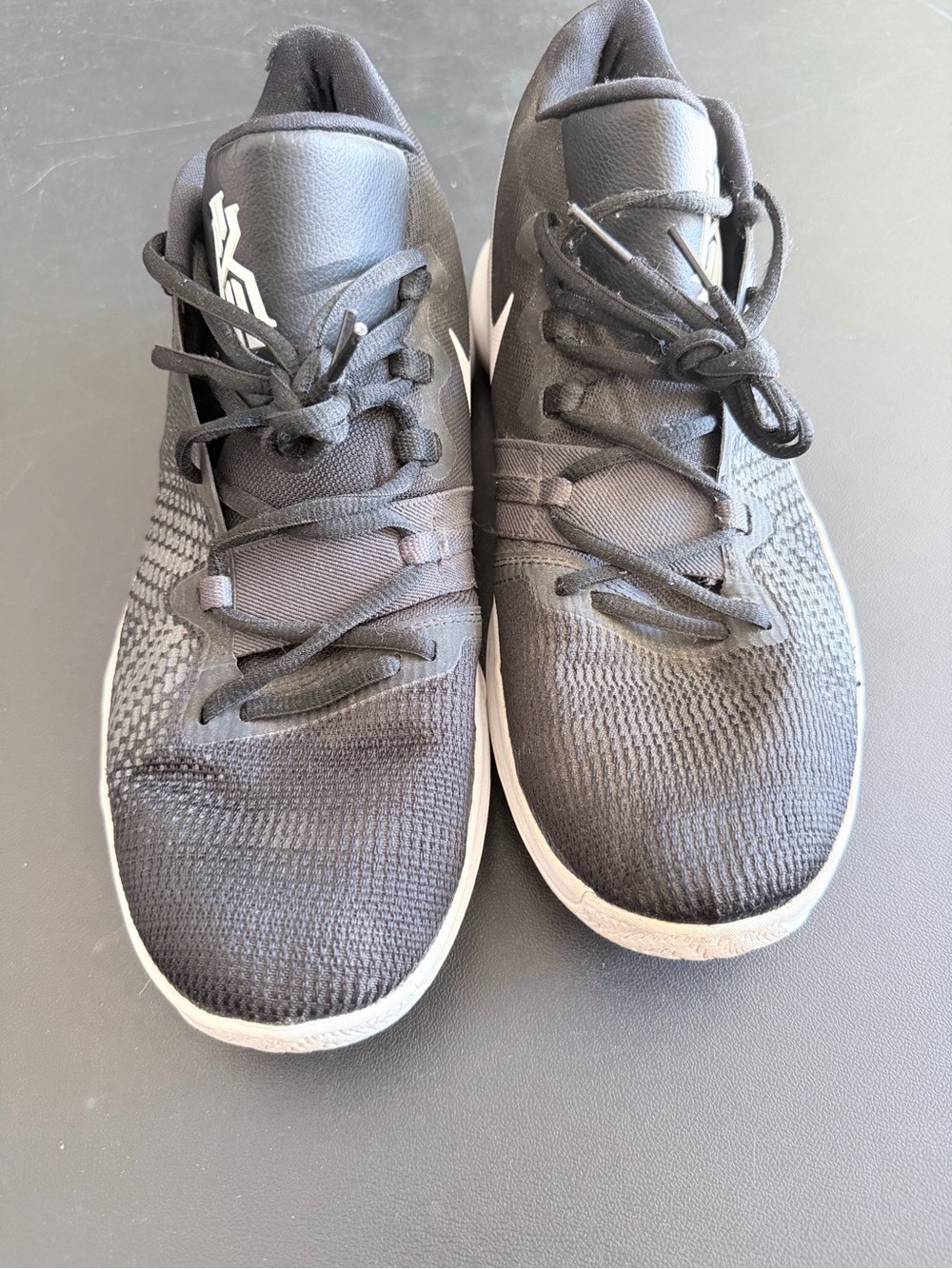 Nike Black Knit Athletic Basketball Shoes with White Swoosh